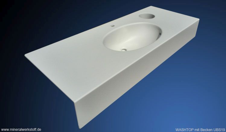 Varicor Waschtisch Washtop  Papierabwurfschacht aus Varicor