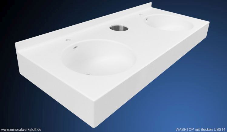 Varicor Waschtisch Washtop Papierabwurfschacht aus Edelstahl